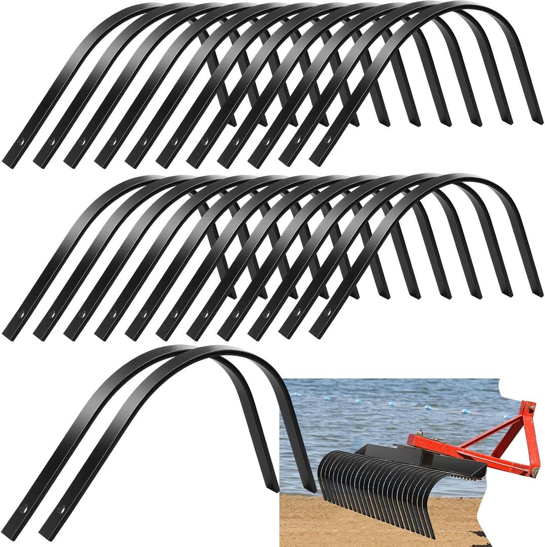 Blulu 6 Pack Rock Rake Tines 1" x 5/16" One Bolt Mount Replacement for Landscape Rakes Heat-Treated Clam Rake Tines for Clamming Yard Equipment Maintenance and Restoration