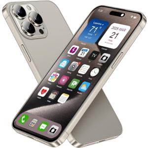 Dummy Fake Phone Model, Looks Like The Real Phone Compatible with Phone 15 Pro max, for Cell Phone Store Display or Send a Toy Phone 15 Promax for Kids (Titanium Rainbow Front)