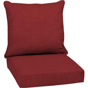 Arden Outdoor Deep Seat Cushion Set, 24 in x 24 in, Weather-Proof, Rain-Proof, Fade Resistant Patio Cushion for Chair, Sofa, and Couch Ruby Red Leala, 1 Pack