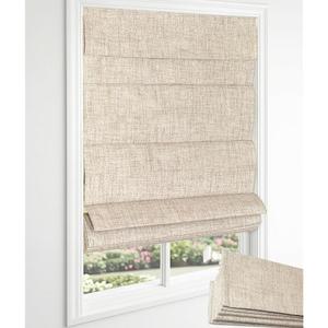 EINZUFUF Blackout No Drill Roman Shades, 23" W x 64" H, Beige | Cordless Roman Shades for Indoor Windows, Thermal Insulated Room Darkening Fabric Blinds for Bedroom & Living Room
