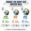 Soccer Ball Size 5 Size 4 Size 3 Deflated - Bright Tri-Color Practice Ball for Boys and Girls Ages 4-8, 8-12,12+, Indoor Outdoor Official Training Ball for Kids Youth Teens Adult