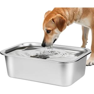 Ohtomber Stainless Steel Dog Bowl - 2.65 Gallons Metal Large Pet Dog Water & Food Bowl, Outdoor Feeder Water Trough Dish Plate for Cat, Big, Extra Large Breed
