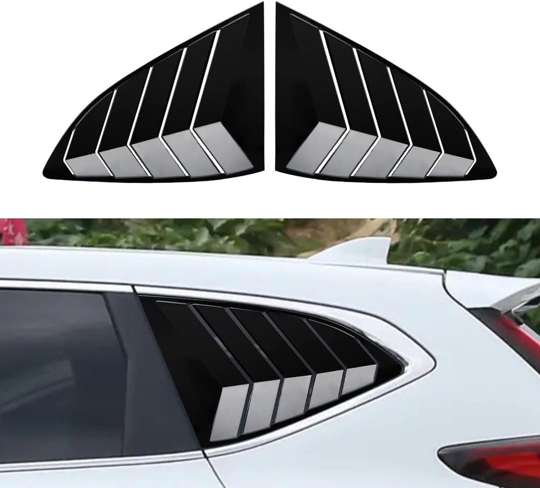 Rear Window Louvers for Honda CRV CR-V 2017 2018 2019 2020 2021 2022 Accessories Sporty Air Vent Cover Trim Window Glass Blinds Glossy Black