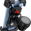 Motorcycle Phone Holder - [Metal Tie Rod] with Vibration Dampener, Adjustable Handlebar Bike Cell Phone Mount, Motorcycle Bicycle E-Bike Scooter Fit iPhone 16/15/14/13 Pro Max, 4.7-7.0" Phones