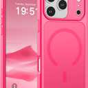 SUPFINE Magnetic for iPhone 17 Pro Max Case (Compatible with MagSafe)(Military Grade Drop Protection)(Camera Protection) Translucent Matte Shockproof Phone Cover,Hot Pink