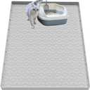 Cat Litter Mat for Litter Box, Silicone Large Cat Litter Trapping Mat - 40x28 in, Waterproof & Non-Slip, Durable & Easy Clean, Light Gray