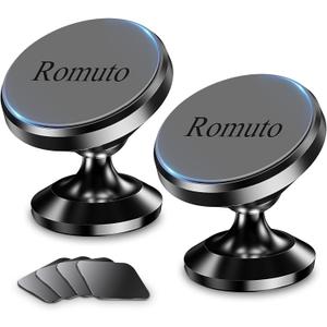 2-Pack  Magnetic Phone Holder for Car DashboardStrong MagnetiPhone Magnetic Phone Mount for Car Phone Holder 4 Metal PlateCell Phone Holders for Your Car Mount for iPhone 16 Pro Max 15 14 13 12