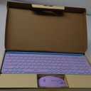 seenda Bluetooth Keyboard and Mouse for iPad, Multi-Device Bluetooth + 2.4G Wireless Keyboard Mouse with Tablet Holder for MacBook/Windows Computer, iOS/Andriod Tablet Phone, Blue & Purple