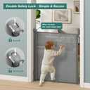Retractable Baby Gate for Stairs, Dog Gate Indoor 55" Wide × 34" Tall Gray.