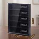 Belt Buckle Display Case, 5 Belt Buckle Holders Included, 17x12 Black Shadow Box with LED Light, Wall-Mounted Men's Belt Clip Storage Box, Lockable, 17x12x3 inches