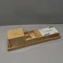 ROCDEER Bamboo Vanity Tray, 6-Piece Bathroom Countertop Vanity Tray Set, Makeup Kitchen Desk Organizer and Storage - Holds Small Items