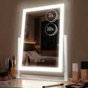 DECADENCE Vanity Mirror with Lights, 17.3 LED Makeup Mirror Detachable 10X/5X Magnification, Smart Touch Control, 3 Color Lighting Modes,360Rotation Tabletop Make Up Mirror for Bedroom Bathroom