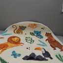 WREWING Round Rug 3.3ft, Cute Animals Large Non Slip Super Soft Plush Area Rug for Kids Room Playroom Nursery Bedroom, Educational Washable Circular Floor Mat for Home Room Decorative (Zoo)