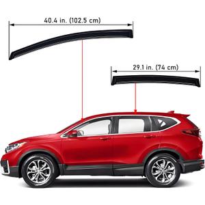 Lightronic Extra Durable Outside Mount Auto Vent Window Visor, Fits 2017-2022 Honda CR-V (CRV), UV Protection Rain Guard, Original Wind Deflector, No-Drill Easy Install, Dark Smoke, 1-Piece