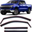 in-Channel Window Rain Guards Fit for Chevy Silverado 1500/GMC Sierra 1500 2019-2026 Crew Cab Extra Durable Window Deflectors Window Visors,Vent Visors,Vent Shades,Truck Accessories-4PCS