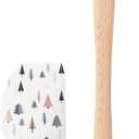 Tovolo Nordic Trees Woodland Christmas Holiday Silicone Spatula with Wood Handle for Cooking Baking Mixing Stirring, Spatulart Silicone Kitchen Utensils Winter Holiday Decor BPA Free Heat Resistant