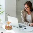 Glass Terrarium Jar with Wood Stopper for Hydroponic Plants Micro Landscape Container Fish Bowl Vase Decorative Home Office