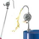 55 Gallon Drum Pump, Upgraded All-Aluminum Manual Oil Transfer Pump, Barrel Pump for engine oil, diesel fuel, gasoline, kerosene, Compatible with 5, 15, 30, 55 Gallon Drum