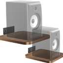 WALI Speaker Wall Mount, Heavy Duty Bookshelf Speaker Floating Wall Shelves, Surround Sound Speakers Stand for Living Room, Home Theater and Gaming Room, Holds up to 55 Lbs, (SWM302), 1 Pair, Wood (7.87*7.87)