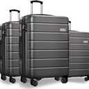 KEYTANG 3-Piece Hardshell Luggage Set(20/24/28), Lightweight Expandable Suitcase with TSA Lock and Double Spinner Wheels, 20% Expansion for Extra Packing, Carry-On and Checked Bags, Grey