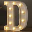HXWEIYE Light Up Letters D, LED Marquee Letters Lights Sign 26 Alphabet and 10 Number Big Lights Letter for Party Birthday Bar Battery Powered Christmas Decor Letter Light (Warm White)