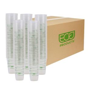ECO PRODUCTS GreenStripe Clear Compostable 16oz PLA Plastic Cups, Case of 1000, Disposable Renewable Plant-Based Cold Cups, For Cold Drinks & Snacks, BPI Certified, ASTM Compliant.