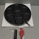Aluminum Egg Frying Pan - 7 Mold Nonstick Crepe Cooker for Breakfast Omelets With Spatula and Brush - Easy to Clean