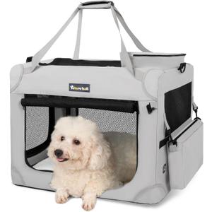 Extra Large Cat Carrier for 2 Cats Indoor and Outdoor Uses Car Travel Portable Bag with Water Bottle Slot Ideal for Long Trips (Grey, 24.0" L x 16.5" W x 16.5" H)