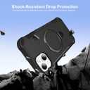 Compatible with iPhone 15 Case with Invisible Magnetic Kickstand [Compatible with MagSafe] [10-FT Military Drop Protection] Slim Hard Back Soft Edge Phone Cover 6.1 Inch, Black