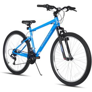 HILAND 26 27 Inch Mountain Bike, Mens Womens MTB with 18 Speeds, High-Tensile Steel Frame, V Brake, Hardtail Bicycle for Adults