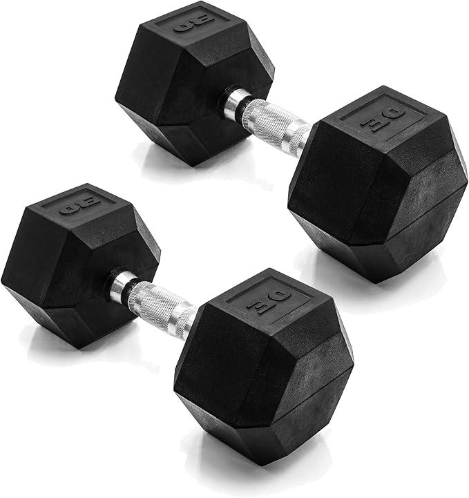 CAP Barbell 30 LB, 2 Pcs, Coated Hex Dumbbell Weight, New Edition