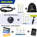 ProBody Pilates Ring Set with 14-Inch Magic Circle Ring, 9-Inch Exercise Ball, 5 Resistance Bands, Pump, Training Guides, & Storage Bag for Core Strength, Balance, Stability Training