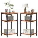 OLIXIS 3-Tier Small Side Tables for Small Spaces, Set of 2