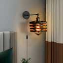 Industrial Plug in Wall Sconces,Metal Plug in Wall Light Fixtures with On Off Switch,Farmhouse Wall Lamp Living Room Bedroom Hallway
