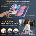 Case for iPad (A16) 11th/10th Generation 11/10.9 Inch 2025/2022, Ubearkk for iPad a16 case with Screen Protector, 360 Degree Rotating Stand Shoulder Strap Pencil Holder, Purple Pink