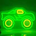 Monster Truck Neon Sign Led Neon Sign for Wall Decor Dimmable Truck Neon Light Up Sign for Living Room Game Room Bedroom Window Playroom Party Birthday Gift