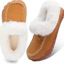 BARERUN Womens Moccasin Snow Boots Warm Winter Boots Ankle Boots for Women Outdoor Fur Lined Womens Shoes Slippers