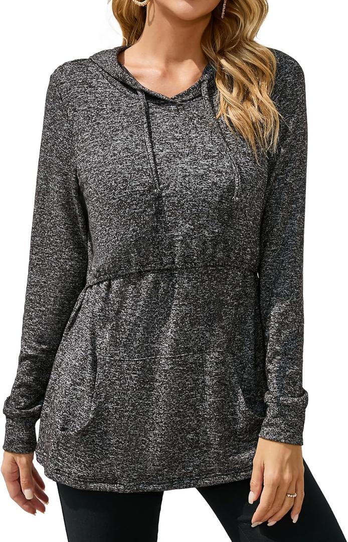 Sosolism Women's Maternity Nursing Tops Long Sleeve Breastfeeding Hoodie