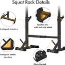 BangTong&Li Squat Rack Stand,Barbell Rack,Bench Press Rack Stand Home Gym Adjustable Weight Rack 550Lbs
