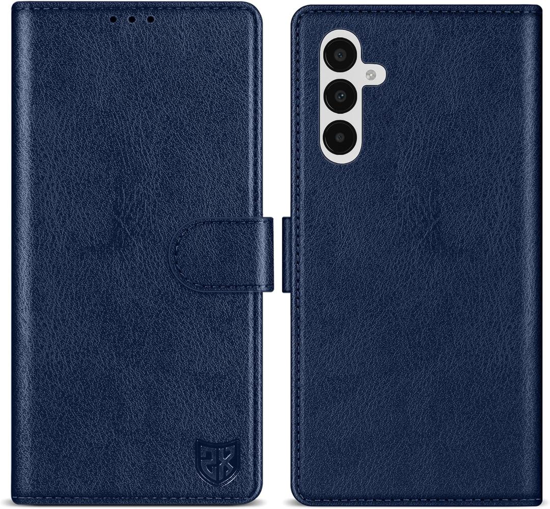 ZZXX for Samsung Galaxy A25 Wallet Case with [RFID Blocking] Card Slot Kickstand Magnetic Closure Leather Flip Fold Protective Phone Case for Samsung Galaxy A25 Case Wallet(Blue-6.5 inch)