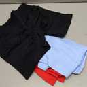 OVESPORT 3 Pack Seamless Women Workout Shorts Scrunch Butt Lifting Gym Booty Biker Shorts (Medium, Red/Black/Baby Blue)