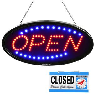 Neon Sign OPEN, AGPtek 19x10inch LED business open sign advertisement board Electric Display Sign, Two Modes Flashing & Steady light, for business, walls, window, shop, bar, hote