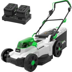 SOYUS Electric Lawn Mowers Cordless, 17 Inch 40V 2-in-1 Brushless Push Lawn Mower with 6-Postion Height Adjustment, 2x4.0Ah Batteries and Charger Included