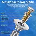 2 x Sink Stopper Hair Catcher,(2PCS) Pop-up Sink Drain Strainer with Removable Stainless Steel Strainer Basket Hair Catcher, Bathroom Sink Strainer for Bathroom Sink Stopper Replacement