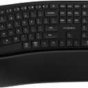 KYSONA Ergonomic Keyboard Mouse Wireless Combo, Full Size Bluetooth Split Keyboard with Wrist Rest, 4 Level DPI Ergo Mouse for Windows Mac OS Computer, Black