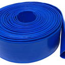 Gloxco 2" Inside Diameter (3-3/8" Flat Width) Blue Lay Flat Hose for Discharge or Backwash Water Transfer Applications, Reinforced PVC, 25' Length