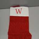 Senneny Christmas Stockings with Initials, 20 Large Embroidered Monogram Knitted Stockings for Family, Kids, Xmas Holiday Party Gifts & Decoration for Fireplace, Letter W