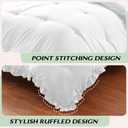 HARBOREST King Comforter Set White - Ruffle Comforter for King Size Bed, Fluffy King Size Comforter Set for All Seasons, 3 Pieces (1 Comforter & 2 Pillow Shams)