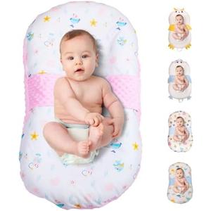 Baby Lounger for Newborn & Infant – Cotton Comfort | Soft 100% Cotton Cover, Lightweight, Washable, Portable Floor Nest for Crib & Pack-N-Play by Sprinta
