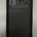 SSLOTSCASE for iPhone 17 Pro Max Case with 2X Screen Protector, Credit Card Holder & Kickstand & Slide Camera Lens Cover, Silicone Edge Rugged Heavy Duty Phone Case Cover for iPhone 17 Pro Max, Black